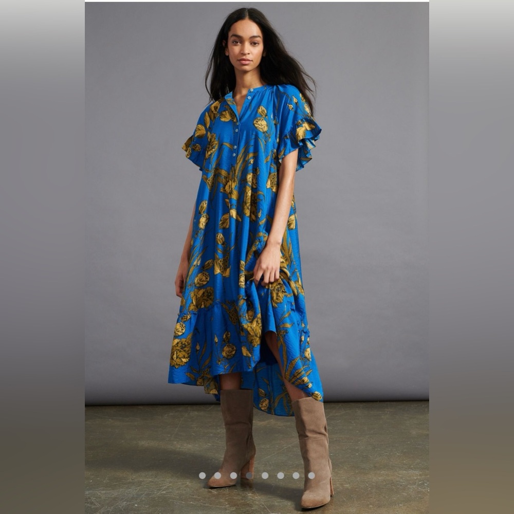 Maeve Antoinette Maxi Dress - Blue Motif - XS